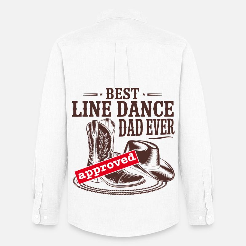 Der beste Line Dance Papa - Männer Oxford Hemd von Stanley/Stella - Weiß