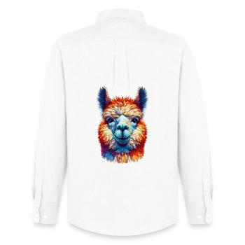 Alpaca - Men's Oxford Shirt by Stanley/Stella - white - Back - AI Model Male 185 dark (185cm)