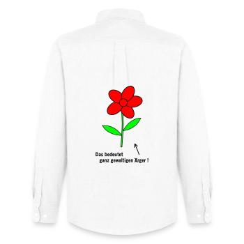 Flower Anger - Men's Oxford Shirt by Stanley/Stella - white - Back - AI Model Male 185 dark (185cm)