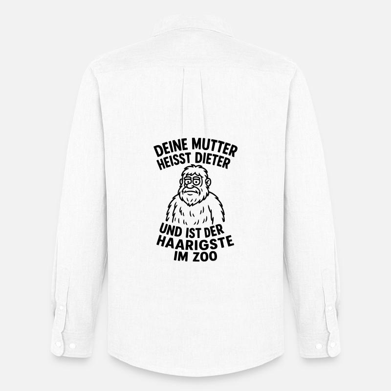 deine mudda dieter haarig - Männer Oxford Hemd von Stanley/Stella - Weiß