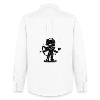 Black Cupid with Bow - Men's Oxford Shirt by Stanley/Stella - white - Back - AI Model Male 185 dark (185cm)