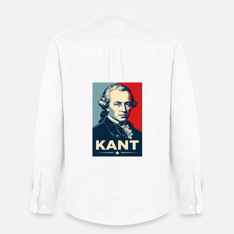 Ritratto del filosofo retrò di Immanuel Kant - Stanley/Stella Camicia Oxford uomo - bianco