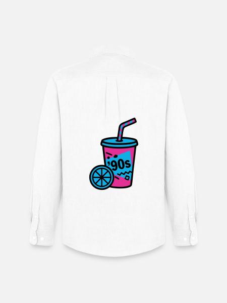 90s Retro Becher Slush Sommer - Männer Oxford Hemd von Stanley/Stella - Weiß