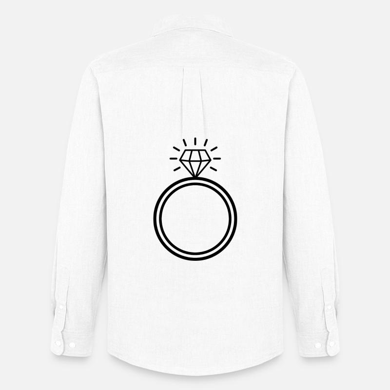 Diamantring - Männer Oxford Hemd von Stanley/Stella - Weiß