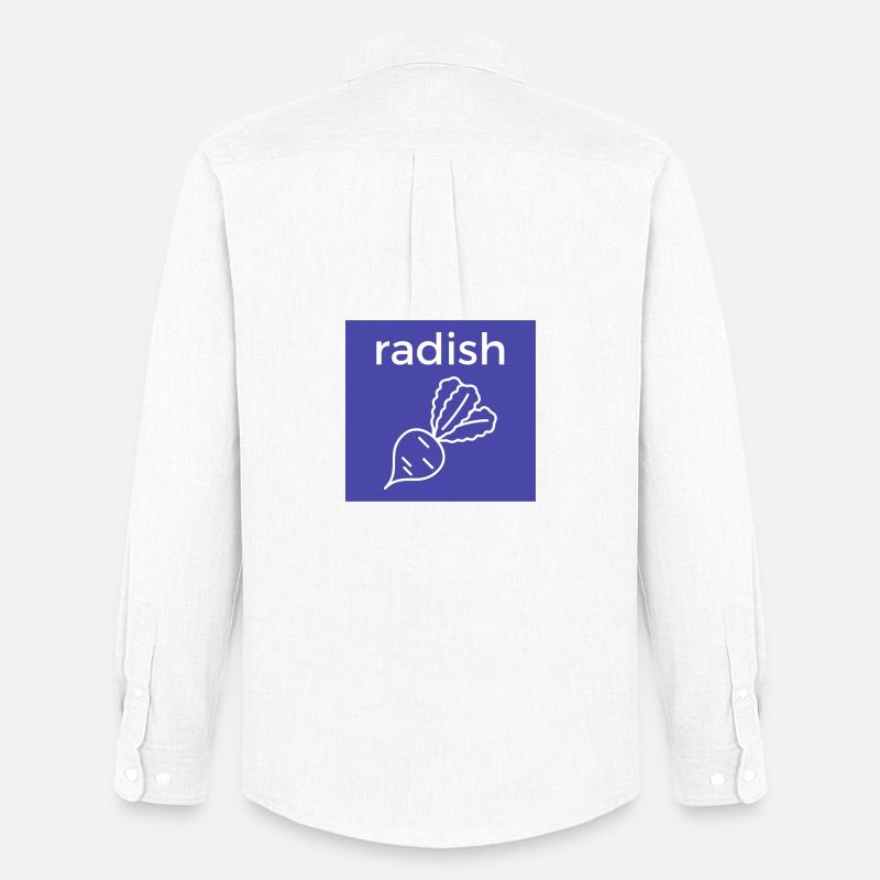 Radieschen Linienstil auf Blau - Männer Oxford Hemd von Stanley/Stella - Weiß