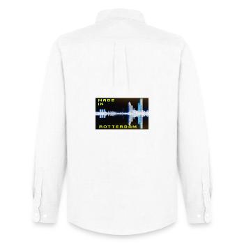 Futuristic Rotterdam Skyline Reflection - Men's Oxford Shirt by Stanley/Stella - white - Back - AI Model Male 185 dark (185cm)