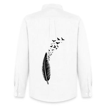 Feather and birds, feather with birds - Men's Oxford Shirt by Stanley/Stella - white - Back - AI Model Male 185 dark (185cm)