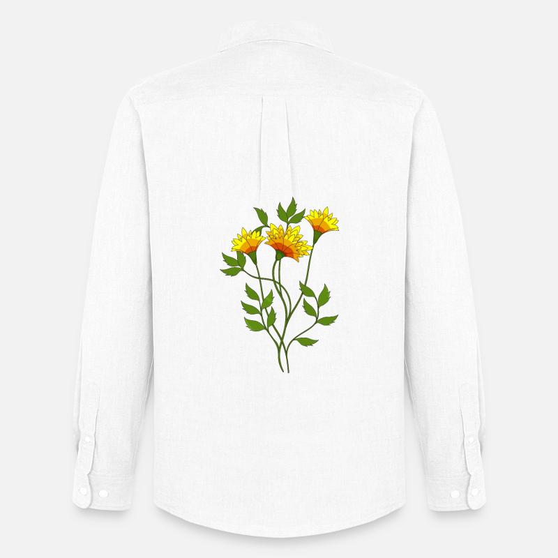 Blumen - Männer Oxford Hemd von Stanley/Stella - Weiß