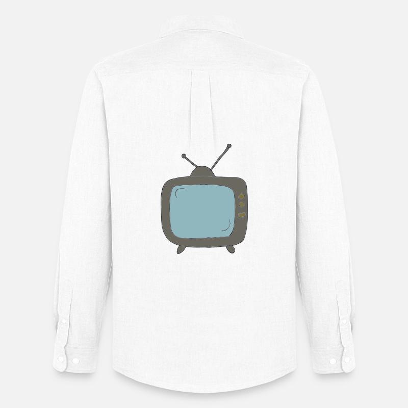fernseher comicstyle - Männer Oxford Hemd von Stanley/Stella - Weiß