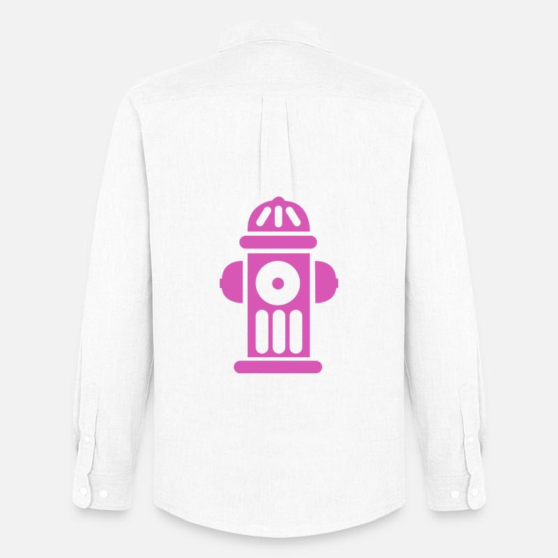 Magenta Hydrant Pop Art Symbol - Männer Oxford Hemd von Stanley/Stella - Weiß