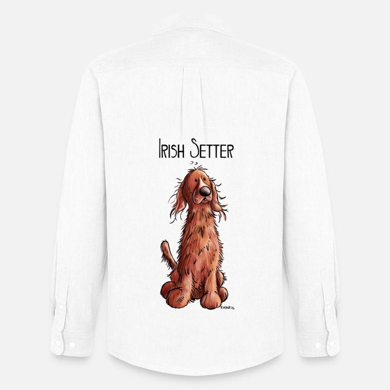 Fröhlicher Irish Setter - Männer Oxford Hemd von Stanley/Stella - Weiß
