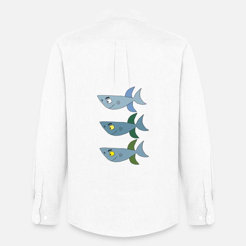 haifisch 3 brüder - Männer Oxford Hemd von Stanley/Stella - Weiß