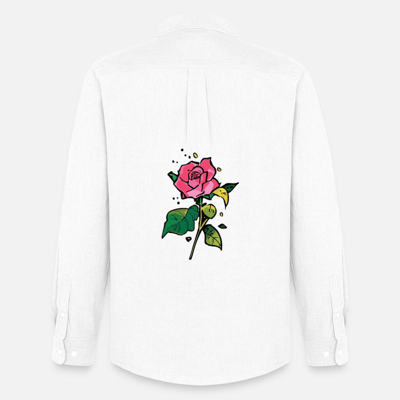Eine hübsche Rose - Männer Oxford Hemd von Stanley/Stella - Weiß