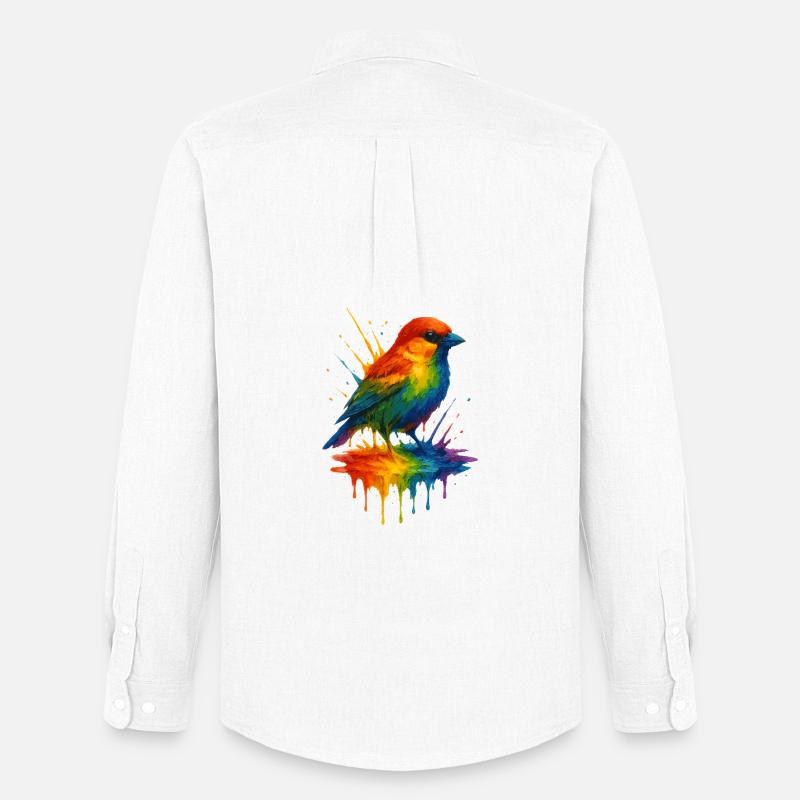 Ulmer Regenbogen SPATZ - Männer Oxford Hemd von Stanley/Stella - Weiß