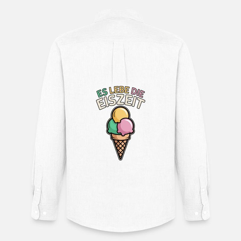 Es lebe die Eiszeit - eiscreme - Männer Oxford Hemd von Stanley/Stella - Weiß
