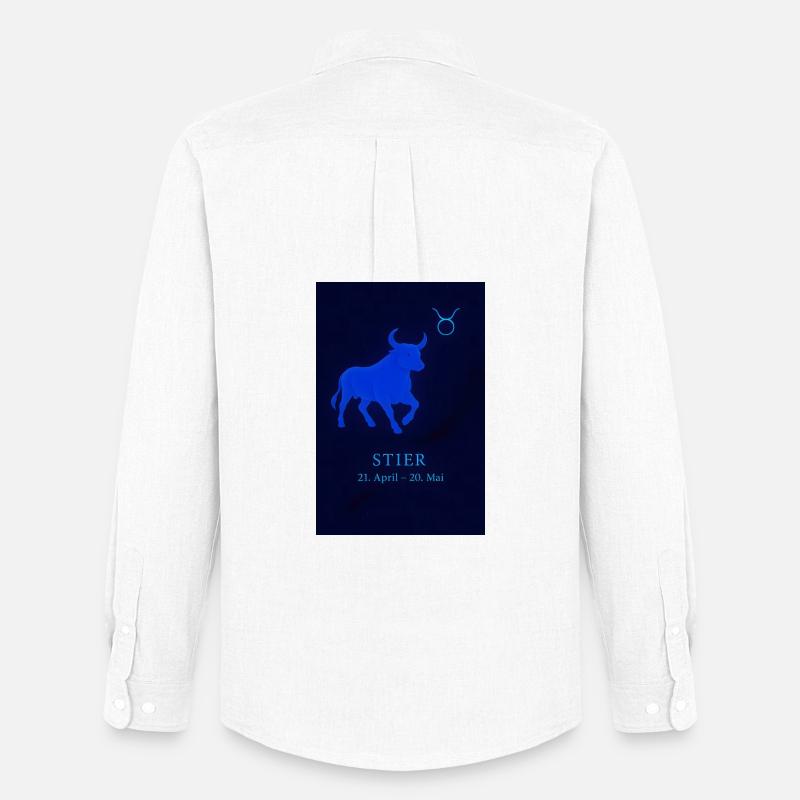 Sternzeichen Stier Design - Männer Oxford Hemd von Stanley/Stella - Weiß