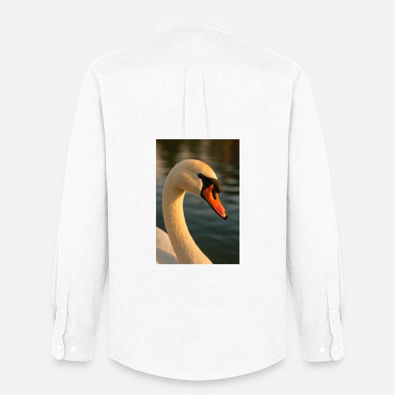 Vogel - Schwan - Männer Oxford Hemd von Stanley/Stella - Weiß