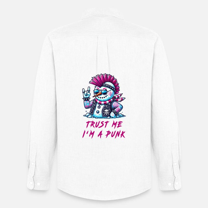 Punk Snowman – Trust Me - Männer Oxford Hemd von Stanley/Stella - Weiß