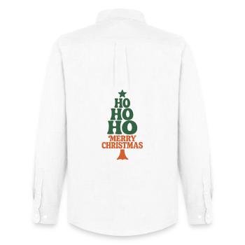 Hohoho Hippie 70s Retro Christmas - Men's Oxford Shirt by Stanley/Stella - white - Back - AI Model Male 185 dark (185cm)