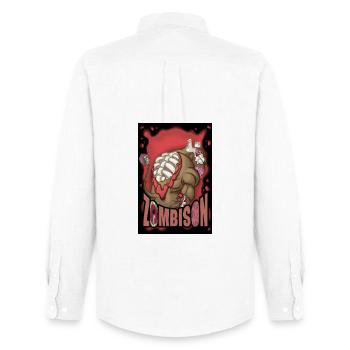 Zombison 2 Poster - Männer Oxford Hemd von Stanley/Stella - Weiß - Hinten - AI Model Male 185 dark (185cm)