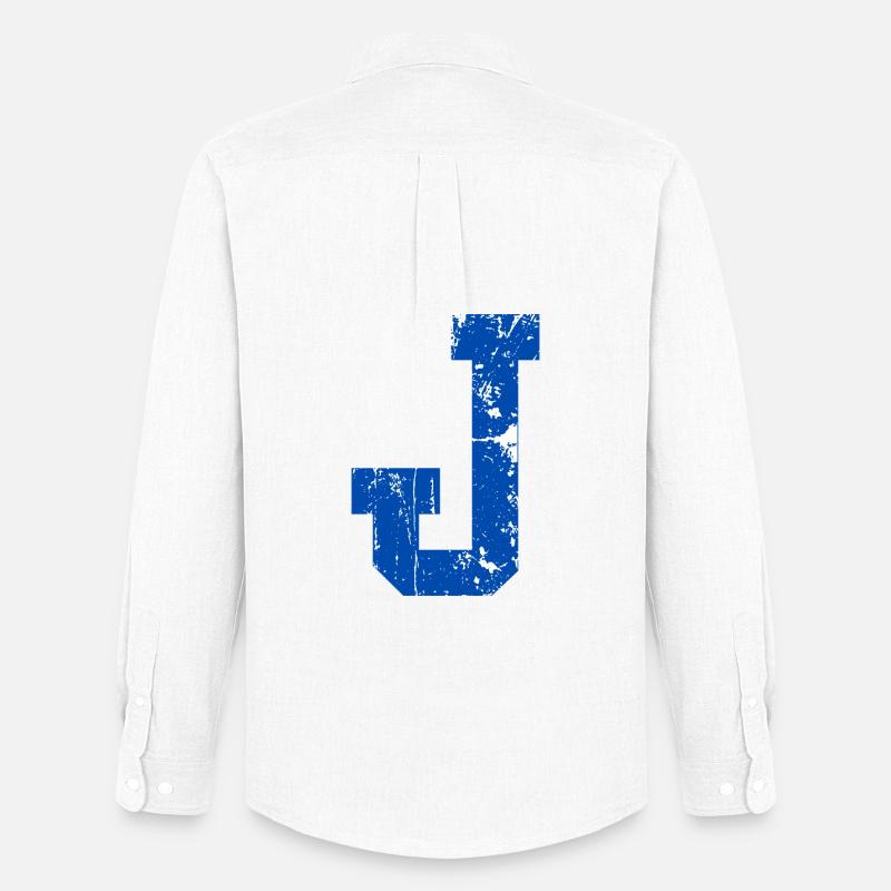 Retro Sport J Letter - Männer Oxford Hemd von Stanley/Stella - Weiß