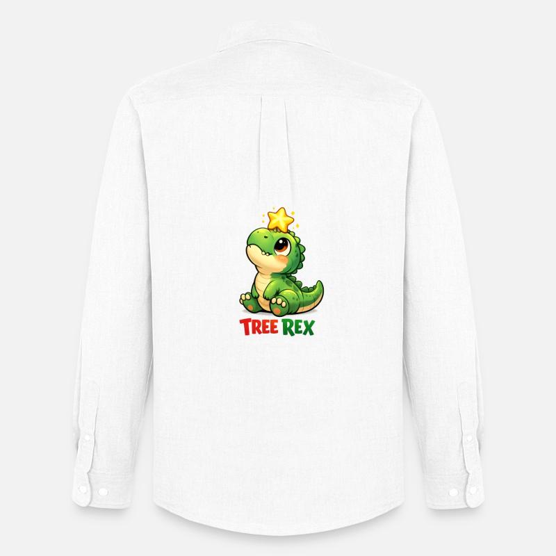 Tree Rex Dino T Rex - Männer Oxford Hemd von Stanley/Stella - Weiß