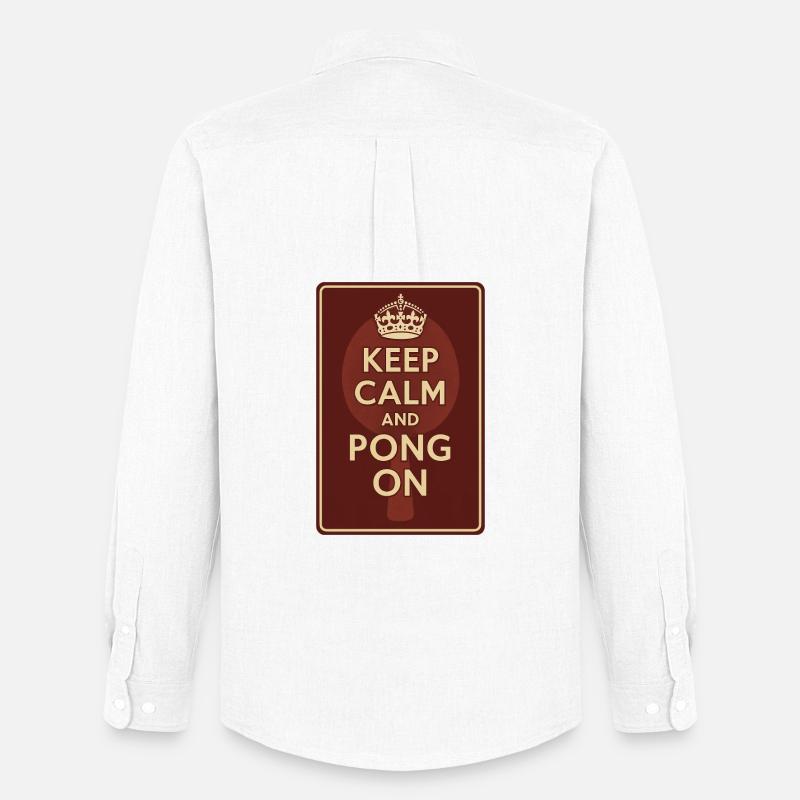 Keep Calm and Pong On / Ping - Männer Oxford Hemd von Stanley/Stella - Weiß