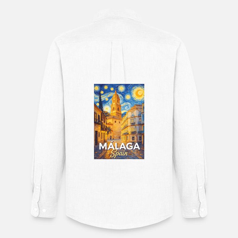 Malaga Spain - Männer Oxford Hemd von Stanley/Stella - Weiß