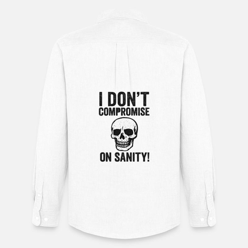 I Don't Compromise on Sanity Skull - Männer Oxford Hemd von Stanley/Stella - Weiß