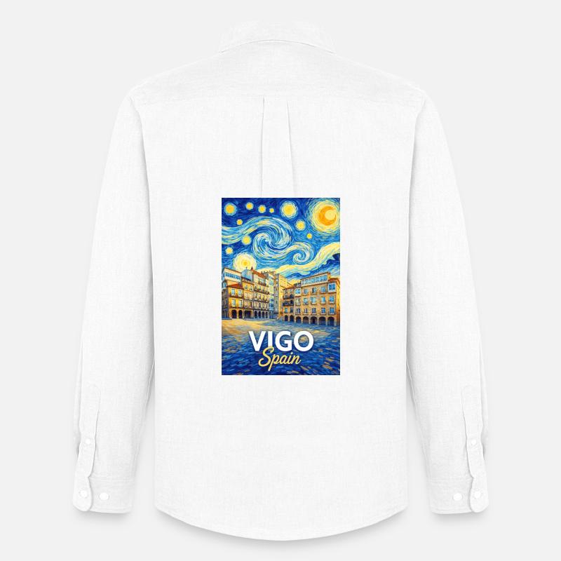 Vigo, Spanien - Oxfordskjorte herre Stanley/Stella - hvid