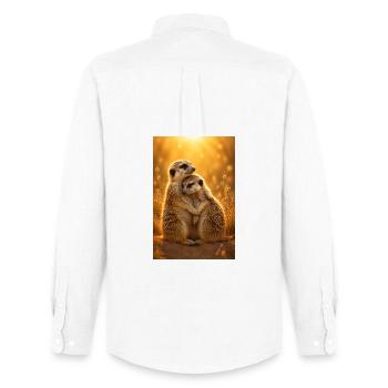 Câlin de suricate - Chemise Oxford homme Stanley/Stella - blanc - Dos - AI Model Male 185 dark (185cm)