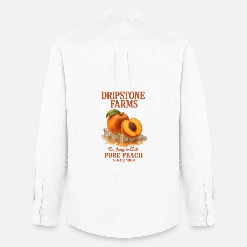 Pfirsich Obst Sommer Retro - Männer Oxford Hemd von Stanley/Stella - Weiß