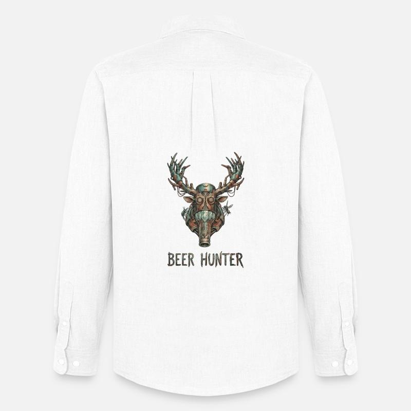 Steampunk-Bierjäger - Männer Oxford Hemd von Stanley/Stella - Weiß