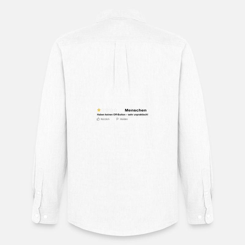 Menschen Bewertung - Leider kein Off Button! - Männer Oxford Hemd von Stanley/Stella - Weiß