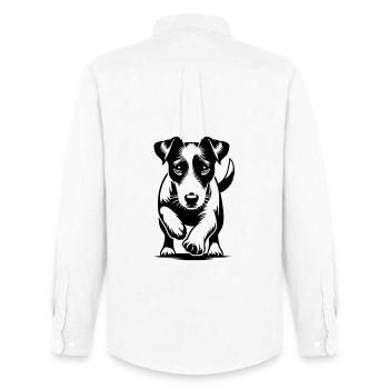 Jack Russell Terrier - Men's Oxford Shirt by Stanley/Stella - white - Back - AI Model Male 185 dark (185cm)