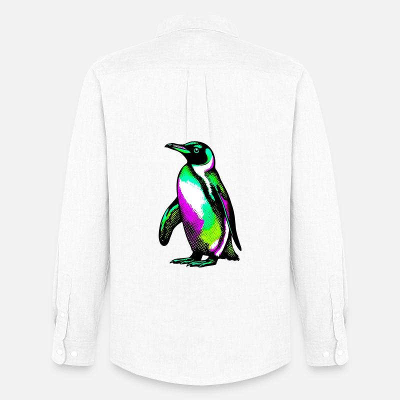 Pinguin - Männer Oxford Hemd von Stanley/Stella - Weiß