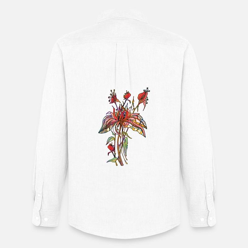 Blumen - Männer Oxford Hemd von Stanley/Stella - Weiß