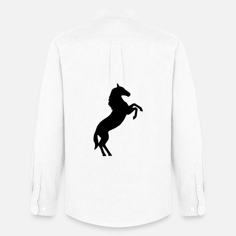 Pferd - Männer Oxford Hemd von Stanley/Stella - Weiß