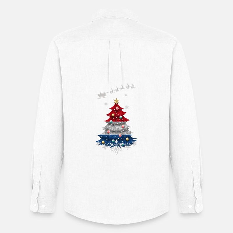 Weihnachtsbaum mit niederländischer Flagge - Männer Oxford Hemd von Stanley/Stella - Weiß