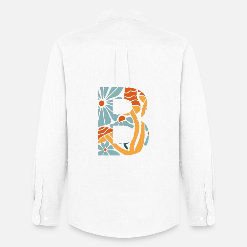 Buchstabe b groovige Blumen Geschenkidee - Männer Oxford Hemd von Stanley/Stella - Weiß