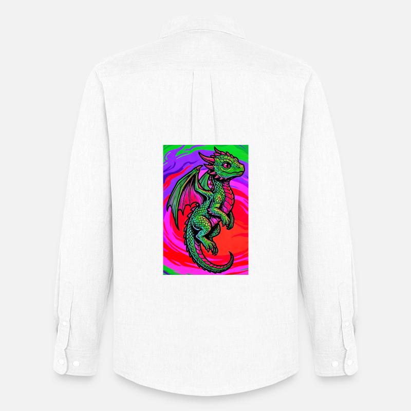 Drache - Männer Oxford Hemd von Stanley/Stella - Weiß
