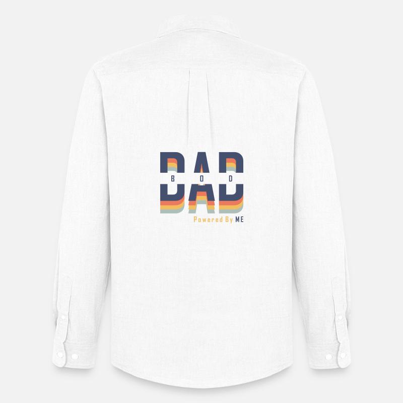 Dad Bod powered by Me - Männer Oxford Hemd von Stanley/Stella - Weiß
