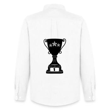 Großer Pokal Nummer 1 - Männer Oxford Hemd von Stanley/Stella - Weiß - Hinten - AI Model Male 185 dark (185cm)