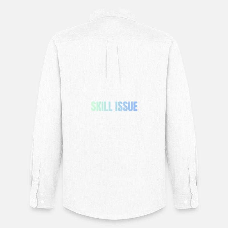 Skill Issue Gradient - Männer Oxford Hemd von Stanley/Stella - Weiß