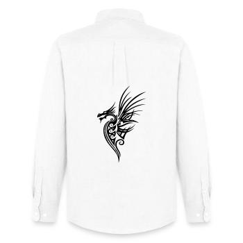 Drache mit großen Flügeln - Männer Oxford Hemd von Stanley/Stella - Weiß - Hinten - AI Model Male 185 dark (185cm)