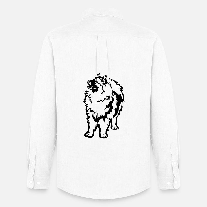 Wolfsspitz - Männer Oxford Hemd von Stanley/Stella - Weiß