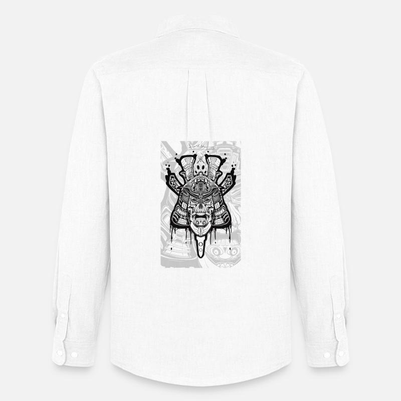 Samurai skull  - Männer Oxford Hemd von Stanley/Stella - Weiß