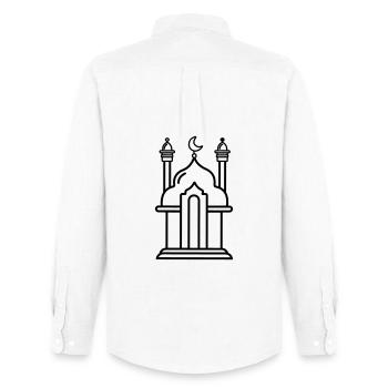 Mosquée lieu de culte religieux transparent - Chemise Oxford homme Stanley/Stella - blanc - Dos - AI Model Male 185 dark (185cm)