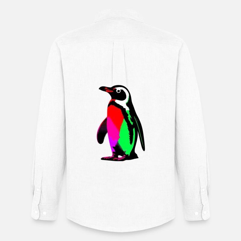 Pinguin - Männer Oxford Hemd von Stanley/Stella - Weiß