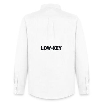 Low-Key – Relaxed Flemish Vibe - Men's Oxford Shirt by Stanley/Stella - white - Back - AI Model Male 185 dark (185cm)